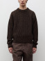 Nordhavn aran crewneck sweater brown 