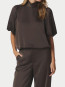 Parisa heavy sateen blouse dark brown 