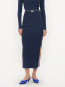 Rib long midi skirt navy blaze 