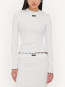 Rib longsleeve top bright wht 