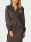 Rista heavy sateen blouse dark brown 