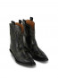 Embroidered western boot black/yellow 