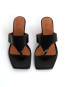 Slip on sandals black nappa 