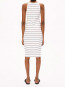Sasinaa fine stripes dress wht blk 