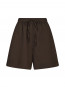 Shala linen shorts dark brown 