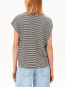 Slub jersey stripe t-shirt black oatmilk 