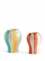 Sobremesa stripe vase L green yellow 