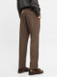 Tapered pleated melange pants brown mel 
