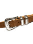 Western suede silver belt tobacco 