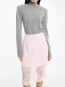 Wool bow ls top frost grey 