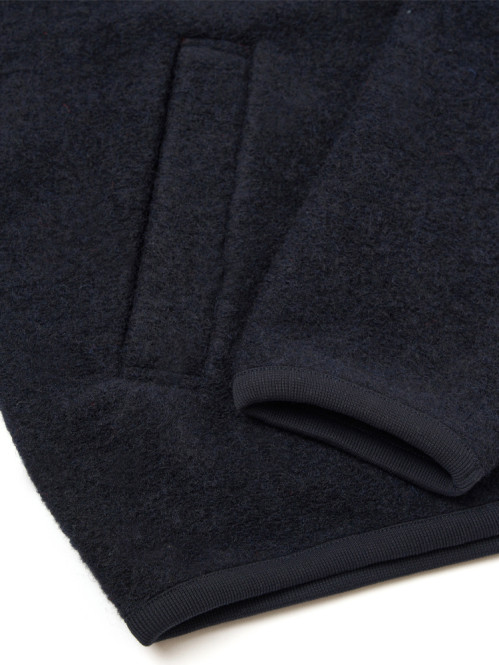 Zip bomber wool fleece jacket navy 