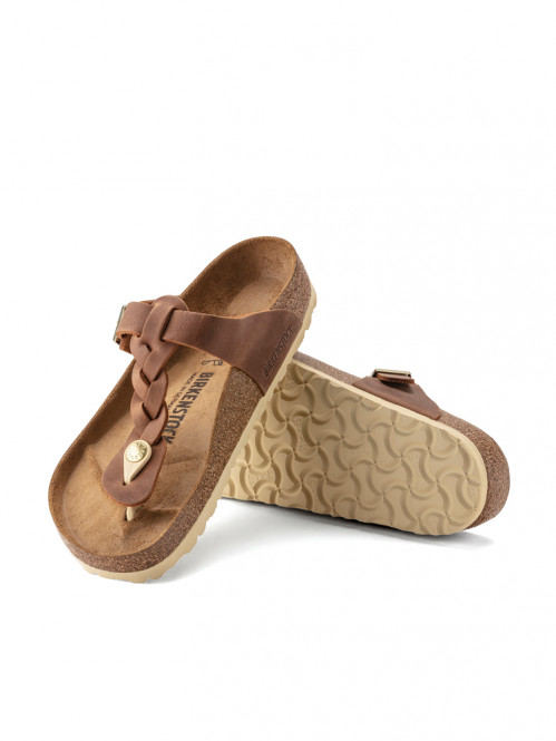 Gizeh braided sandals cognac 