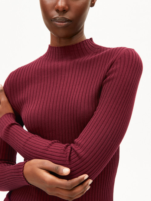 Alaania roll neck velvet red 