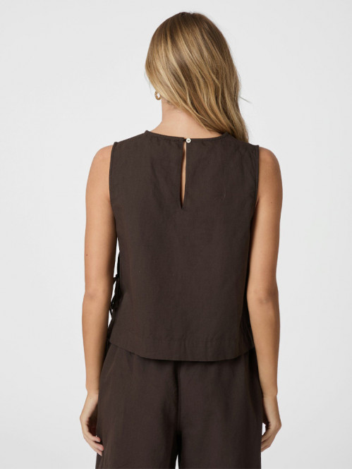 Svetlana linen top dk brown 