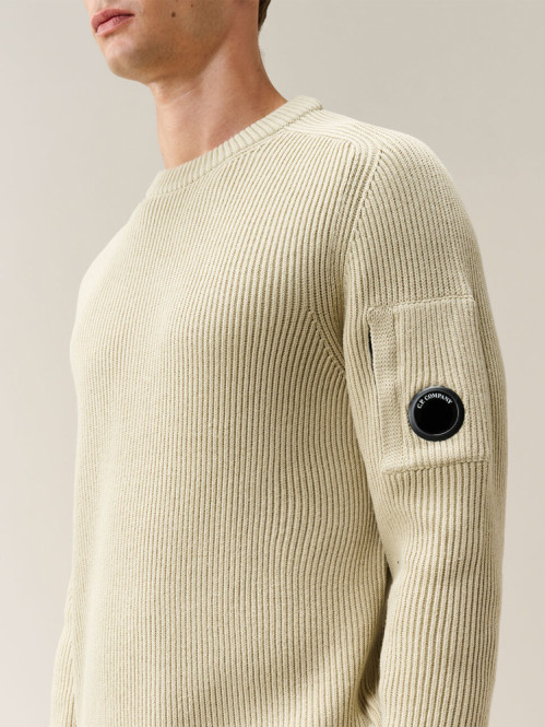 Crew neck full rib knit silver birch 