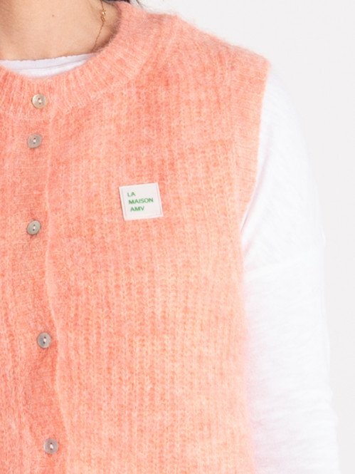 East 19m cardigan peches blanche 