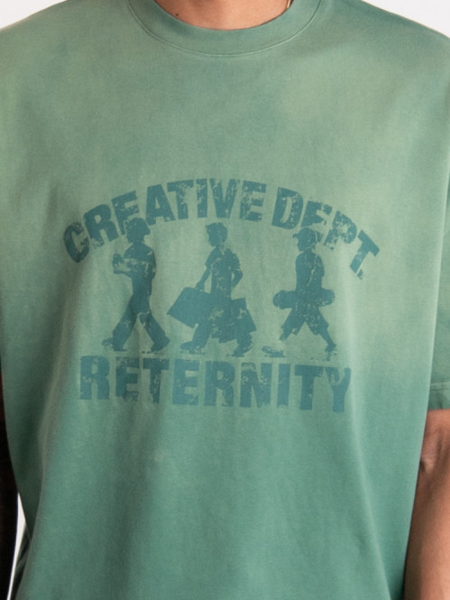 Creative dept logo t-shirt washed green 
