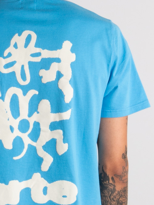 Blurry back print t-shirt blue 