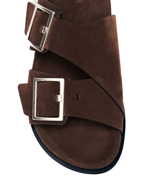 Alba sandals suede brown leather 