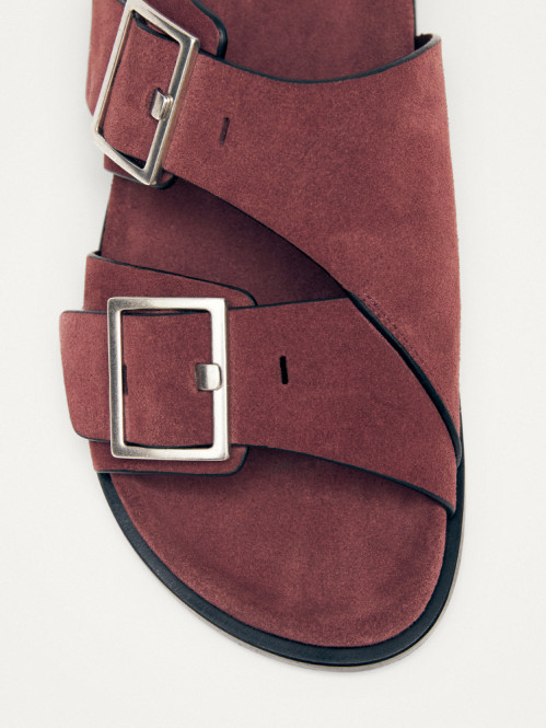 Alba sandals suede burgundy leather 