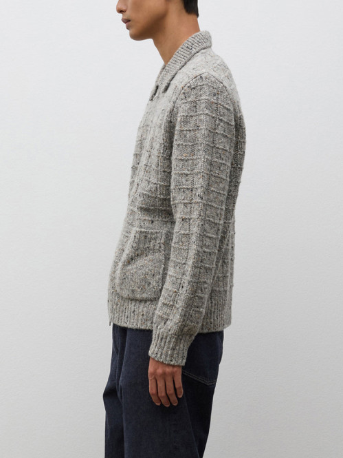Aldrup donegal square cardigan lt grey mel 
