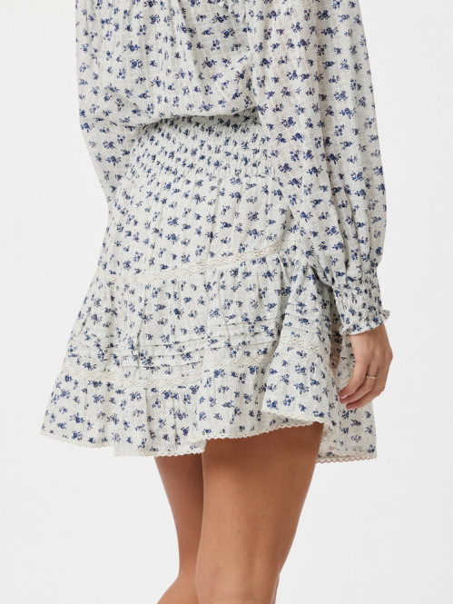 Alett dot flower skirt blue 