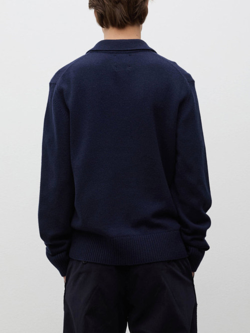Anholt lambswool polo pullover dk navy 