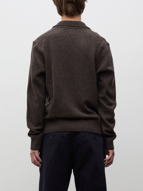 Anholt lambswool polo pullover brown 