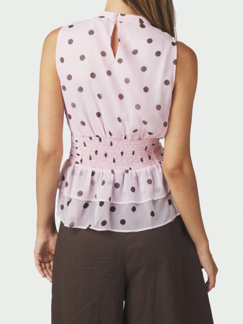 Ansol big dot top light pink 