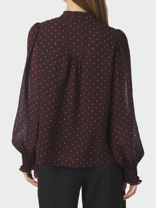 Astrida dotted blouse burgundy 