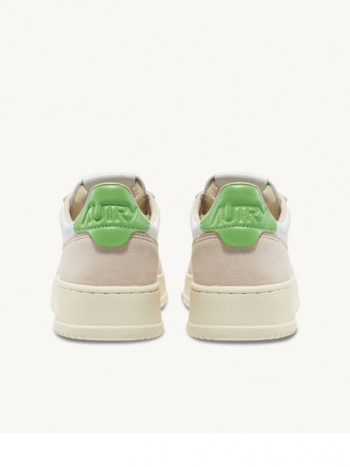 Medalist low wmns sneaker suede wht bud green 