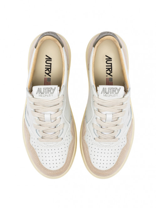 Medalist wmns sneaker suede wht cvrt green 