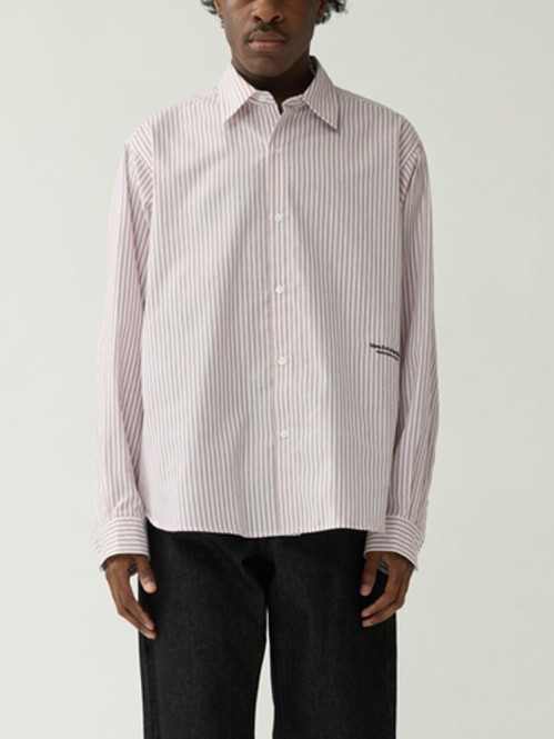 Beach shirt white red stripe 