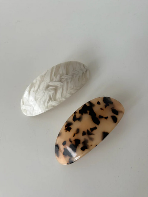 Barrette clip beige swirl 