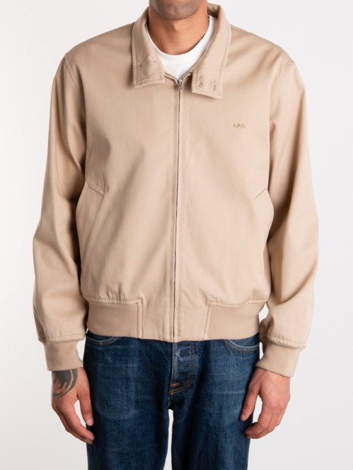 Blouson zippé beige 