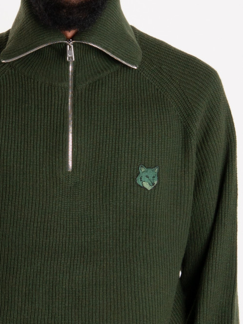 Bold fox head half zip ranger green 