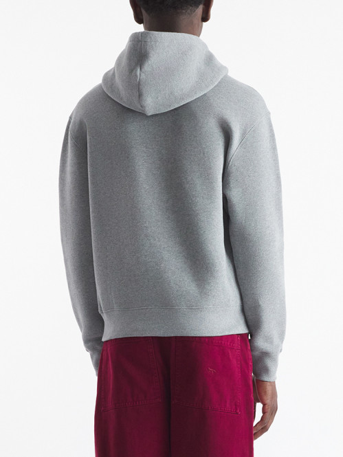 Bold fox head patch hoodie grey mel 