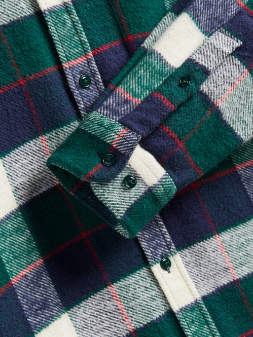Bottle flannel shirt check green 