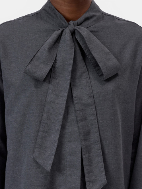 Bow tie shirt dk grey melange 