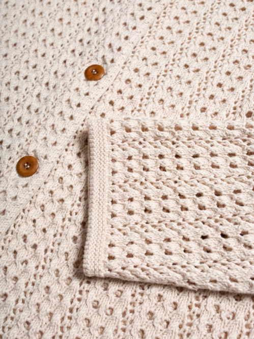 Carina crochet knit cardigan egg white 