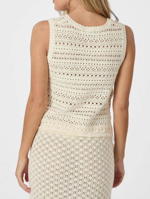 Catana crochet knit top creme 
