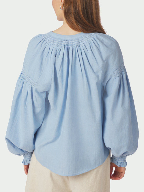 Celise chambray blouse light blue 