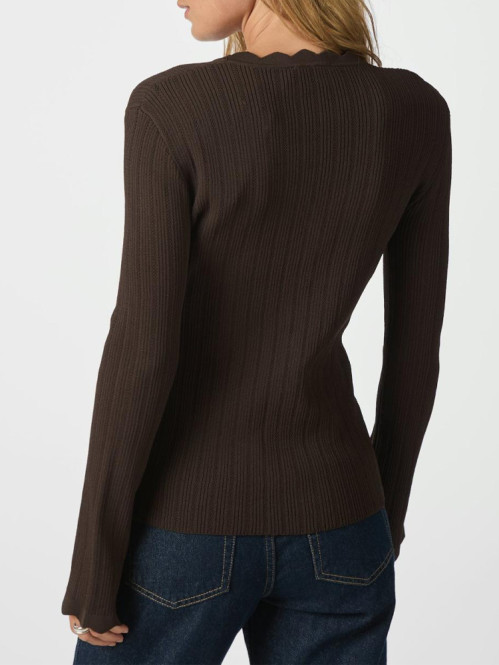 Clara stitch knit blouse dark brown L