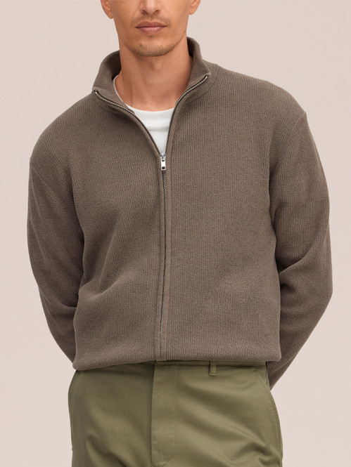 Danny full zip cardigan mable husk 