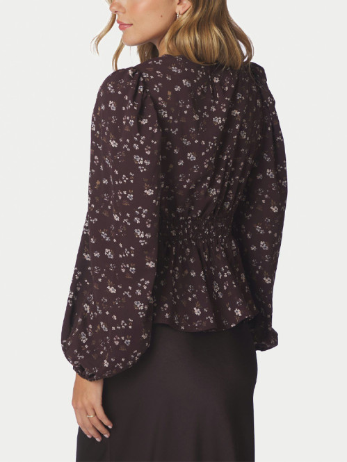 Delphine flowerbunch blouse choco plum 