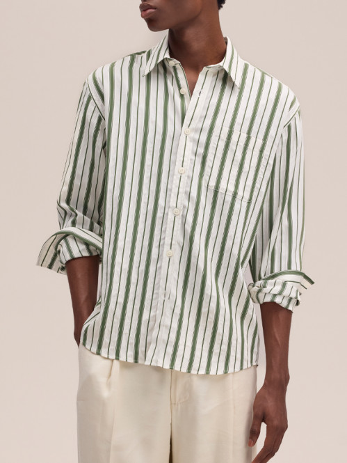 Deon ls shirt stripe capers L