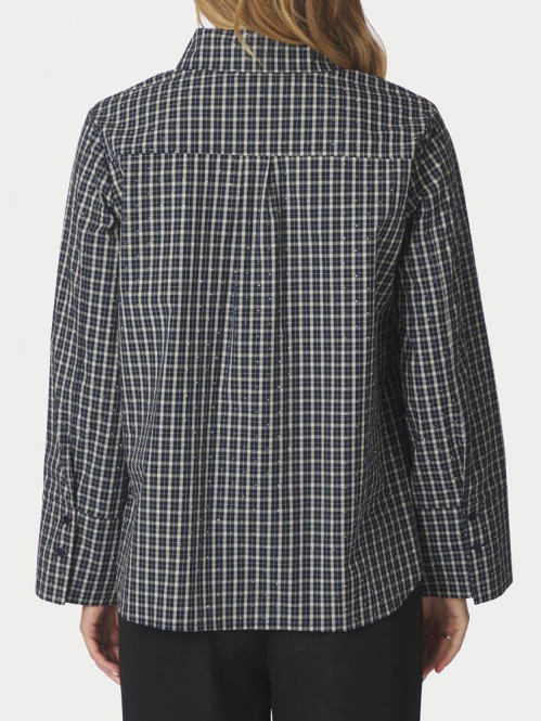 Drew check bedaz shirt dark blue 