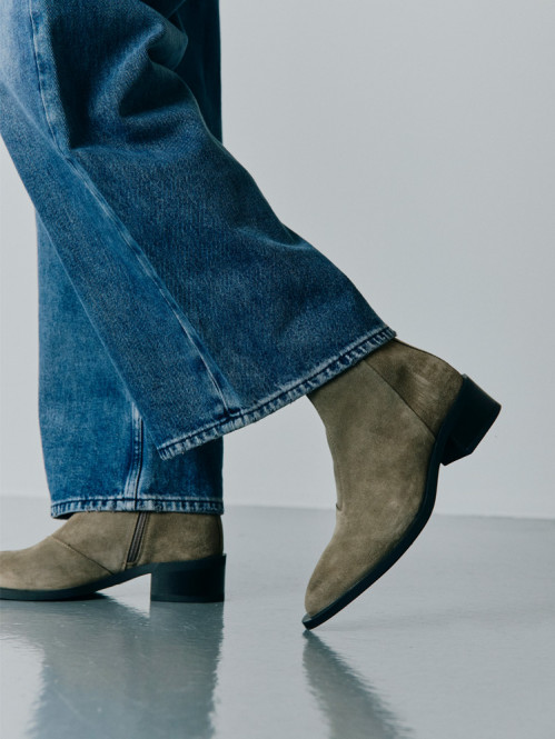 Elva boots suede dust green 
