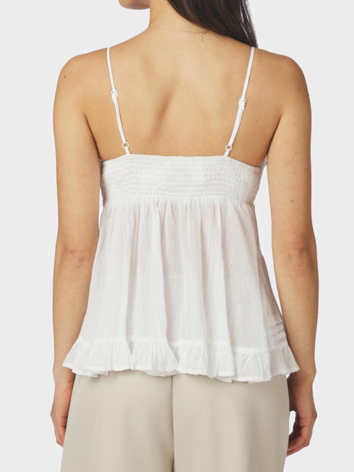 Elvena s voile top white 