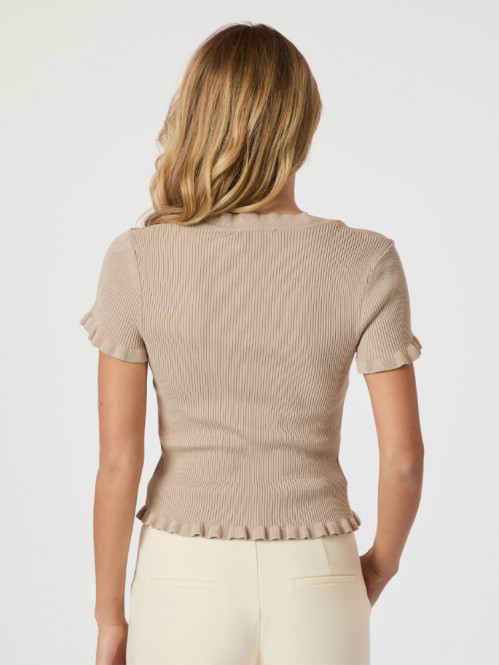 Esla frill knit tee sand S